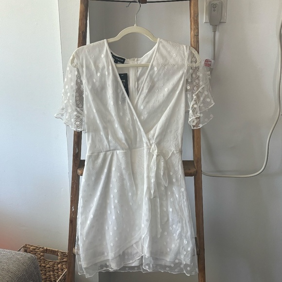 White Mini Polka Dot Dress - Picture 2 of 6